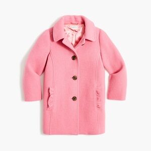 J. Crew Crewcuts Girls' Ruffle-Pocket Wool-Blend Coat - Size 14